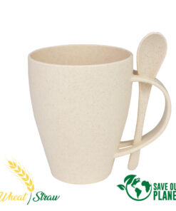 Mug de caña de Trigo con Cuchara 400cc