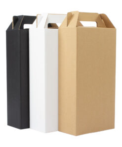 Caja autoarmable con asas, para 2 botellas de Vino