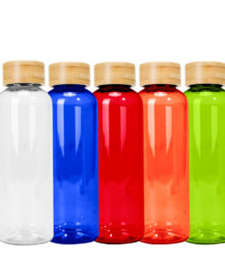 Botella PET tapa bamboo "AINOA" 550cc